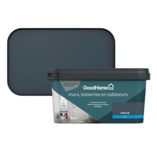 Peinture intérieure couleur murs  boiseries et radiateurs GoodHome Vence mat bleu 2 5L