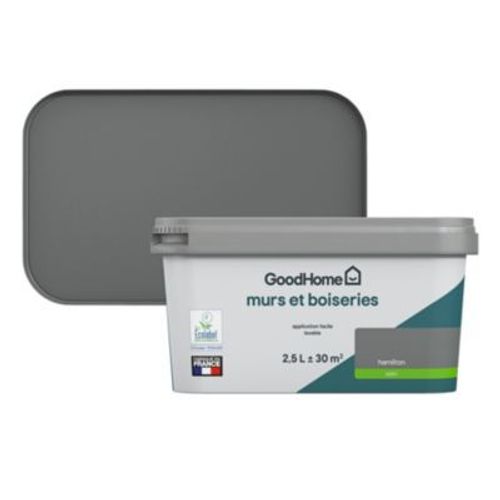 Peinture intérieure couleur Murs et boiseries GoodHome Hamptons gris 750ml