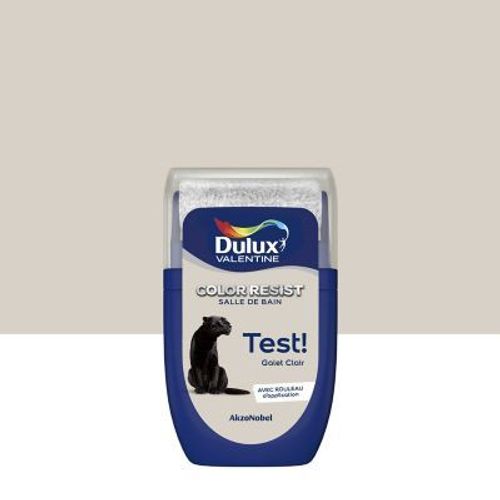 Testeur de peinture Color Resist salle de bains Dulux Valentine satin galet clair 30ml