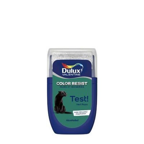 Testeur de peinture Color Resist murs et boiseries Dulux Valentine mat vert paon 30ml