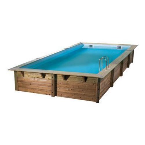 Piscine bois rectangulaire Ubbink Ibiza LDD 3 5 x 6 5 x h.1 40 m + bâche incluse