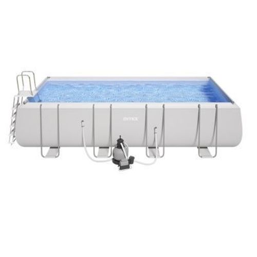 Piscine hors sol tubulaire rectangulaire Intex Ultra XTR 5 49 x 2 74 x h.1 32 m + stérilisateur au sel + filtre à sable