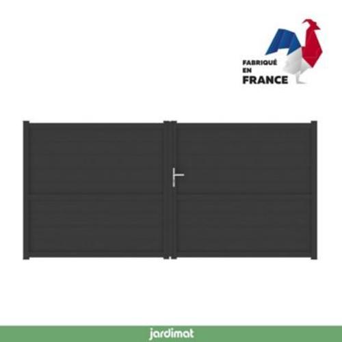 Portail Jardimat battant aluminium Perth noir - 350 x h.170 cm