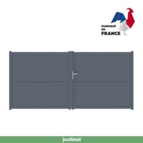 Portail Jardimat battant aluminium Perth gris anthracite - 350 x h.185 cm