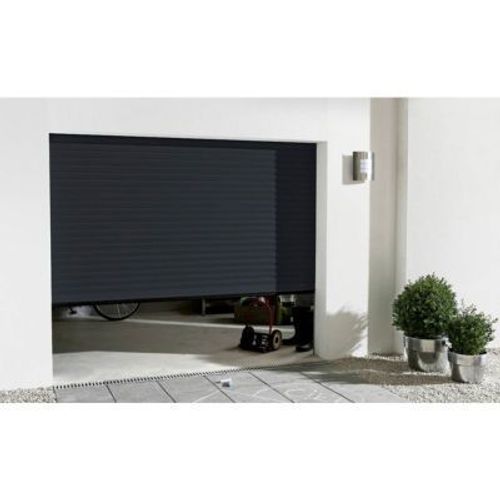 Porte de garage enroulable motorisée Protecta Agathe gris - L.240 x h.200 cm (pré-montée)