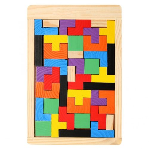Puzzle En Bois Pour Enfants, Jeu Éducatif, Casse-Tête, Tetris, Cubes