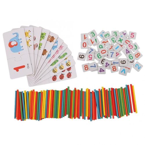 Jouet D'apprentissage Des Maths Pour Enfants, Coloré, Outils D'enseignement Des Mathématiques, Méthode Montessori, Tige De Comptage, Jouet De Calculatrice En Bois Pour Enfants D'âge Préscolaire, Offre