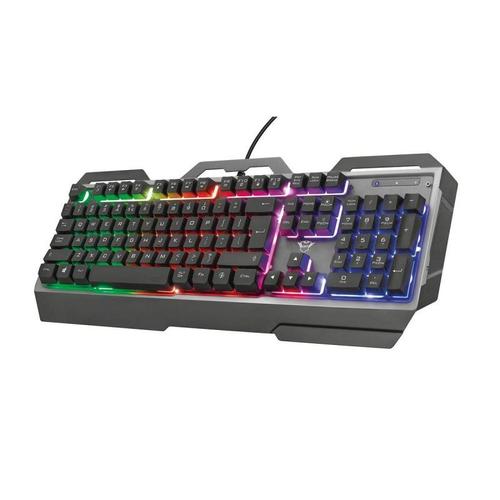 Trust gaming gxt 856 clavier torac anti-ghosting éclairage led 12 touches multimédia int. mode de jeu usb 23577