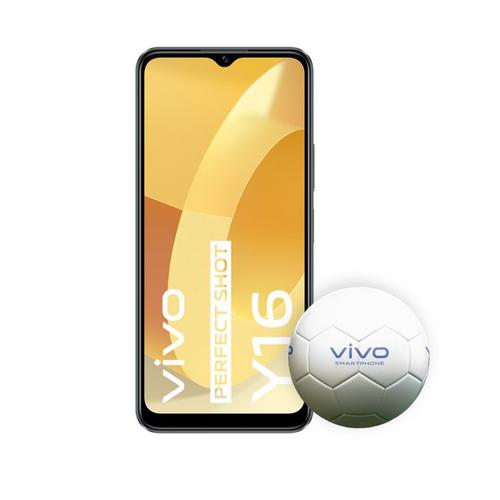 Pack Smartphone Vivo Y16 128Go Noir et Ballon Vivo Coupe du Monde