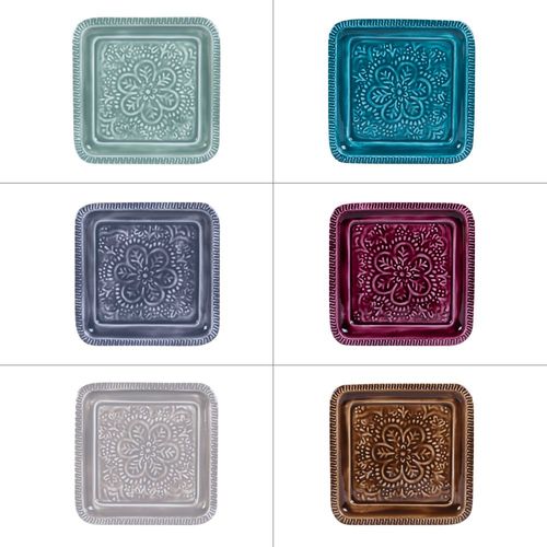 Plateau Carré 20x20 Cm Mandala Bohème (1 Modèle Aléatoire)
