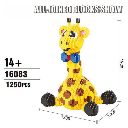 16083 Blocs De Construction Petites Particules Assemblage De Jouets Pour Enfants Puzzle Gar?Ons Et Filles Mettre Des Blocs De Construction Girafe, 16083 Girafe Assise (1250pcs)