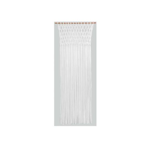 Rideau De Porte Tressage Macramé En Jersey De Coton - Coloris Blanc - 90 X 200 Cm - Morel