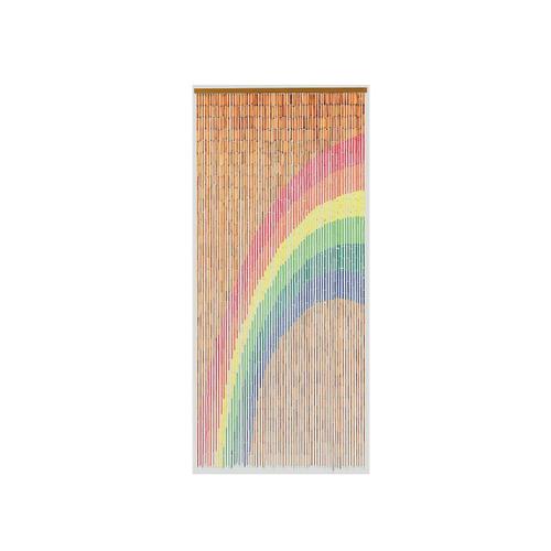 Rideau De Porte Bâtonnets De Bambou Peints - Dessin Arc-En-Ciel - 90 X 200 Cm - Morel