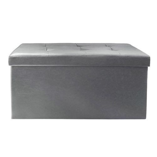 Paris Prix - Banquette Coffre Pliable Design "Alana" 76cm Gris