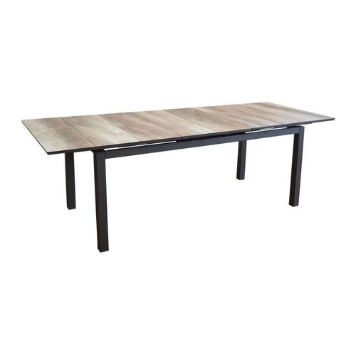 Table De Jardin Extensible En Aluminium Et Hpl Tahaa 180/240 X 90 Cm Graphite Wood