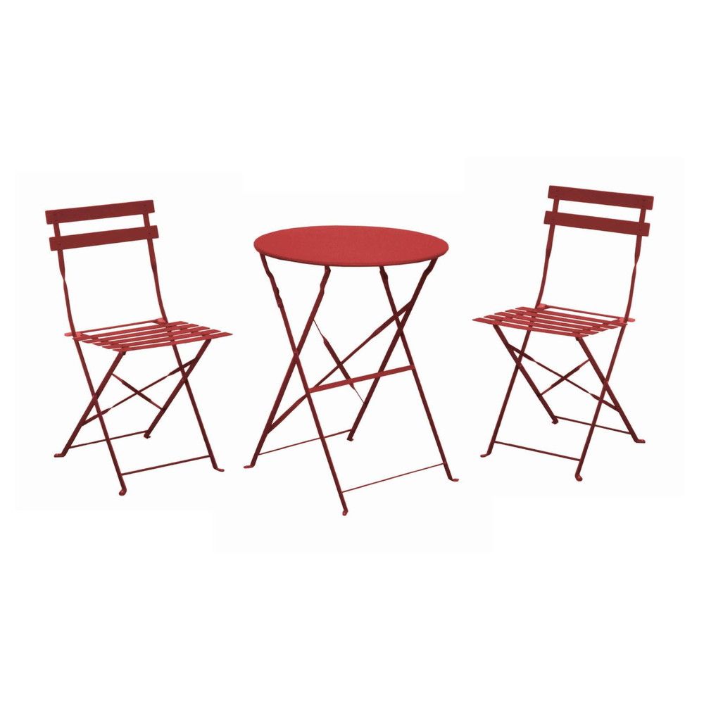 Mobilier De Jardin Pliant 2 Personnes Cuba Proloisirs Rouge