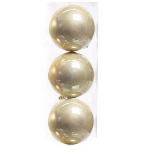 Lot de 3 boules décoratives de 10 mm pour sapin de Noël, perle brillante