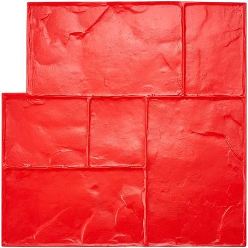Tapis De Tampons En Béton-Vevor-618 X 618 Mm-Moule En Béton Sans Couture Pour Décoration Extérieure-Rouge