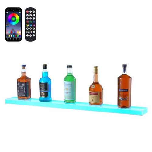 Présentoir À Bouteilles Lumineux Éclairé Par Led-Vevor-Étagère À Vins Mural 1 Marche 101,6 Cm-Présentoir À Boisson Commercial