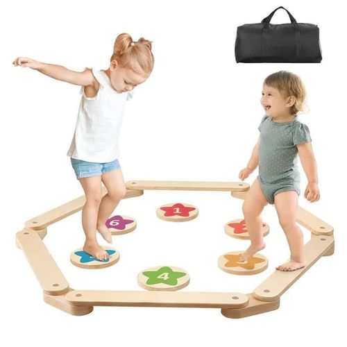 Poutres D'équilibre En Bois Pour Tout-Petits-Vevor-6pcs-Planches D'équilibre Pour Coordination, Motricité, Gymnastique