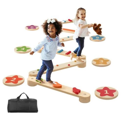 Poutres D'équilibre En Bois Pour Tout-Petits-Vevor-6pcs-Planches D'équilibre Pour Coordination, Motricité, Gymnastique, Intérieur