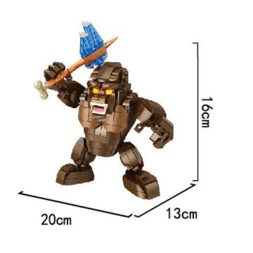 687030 Compatible Avec Les Blocs De Construction Lego Small Particle Assembling Puzzle Machinery Q Version Godzilla Toy Model, 687302-Q Version King Kong