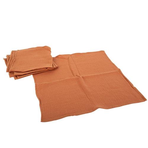 4 Serviettes Gaze De Coton Lavable 40cm Terracotta