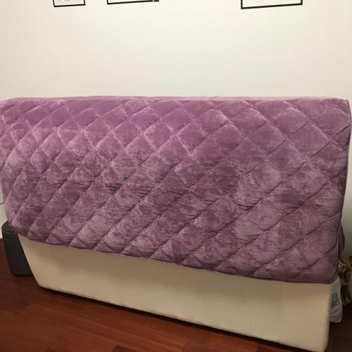 Charmant Violet - L150 X H65cm - Couvre Lit À Carreaux Pour La Maison, Couvre Tête Épais, Protège Matelas Double, Queen 150, Housse De Coussin