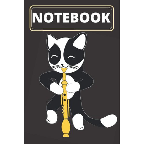 Notebook Cat Playing Flute: Kitty Lovers Flute Lovers