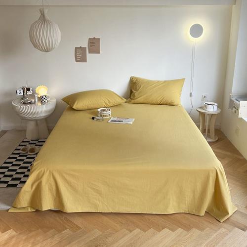 Jaune - 120x230cm - Couvre Lit En Coton De Style Nordique, Couleur Unie, Imperméable, Doux, Respirant, Couette Absorbante, Protecteur De Lit, Décor De Chambre À Coucher