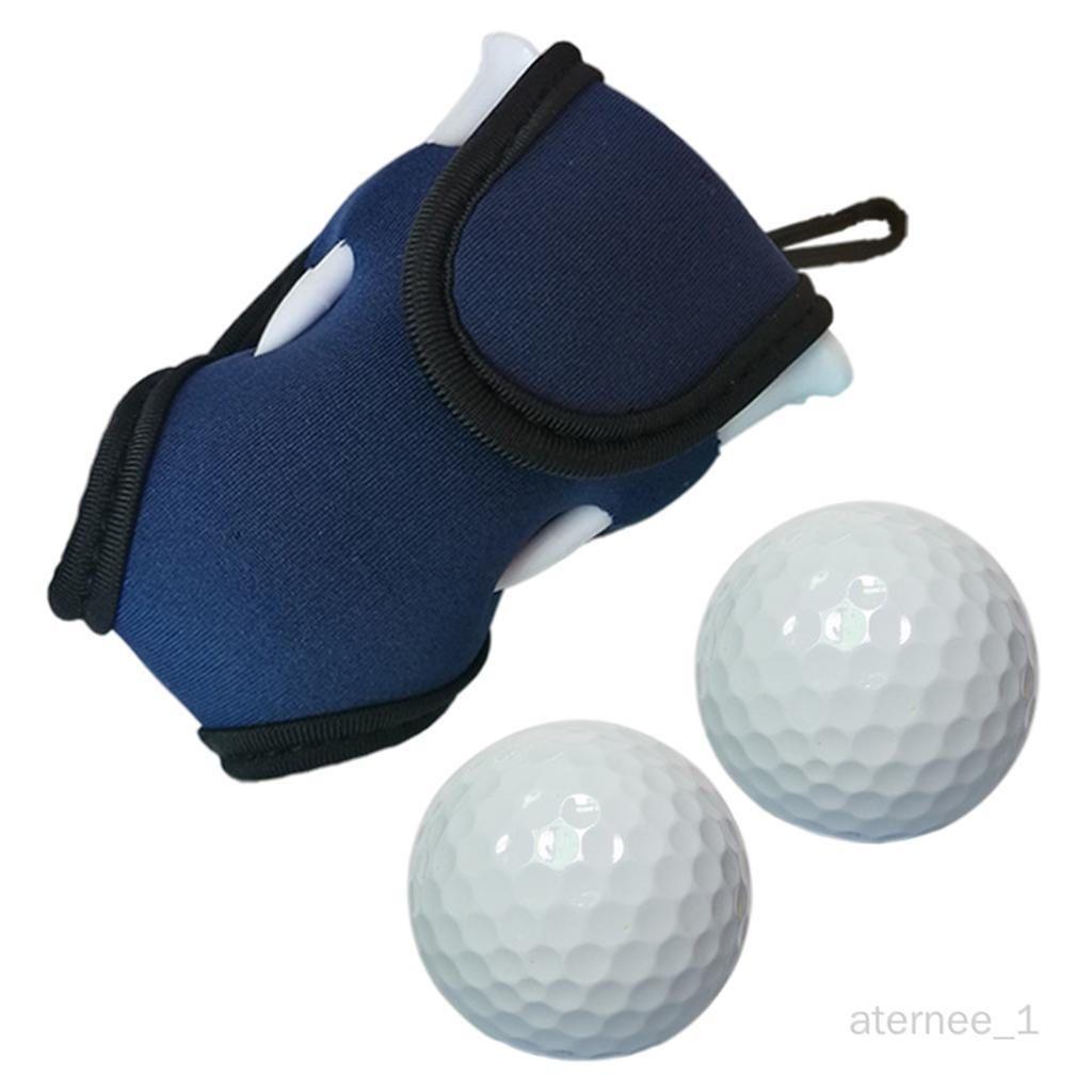 Mini sac de support de balle para golf, pochette de taille portable, avec  balles , organisateur de clip à crochet pour outil d'entraînement, Bleu