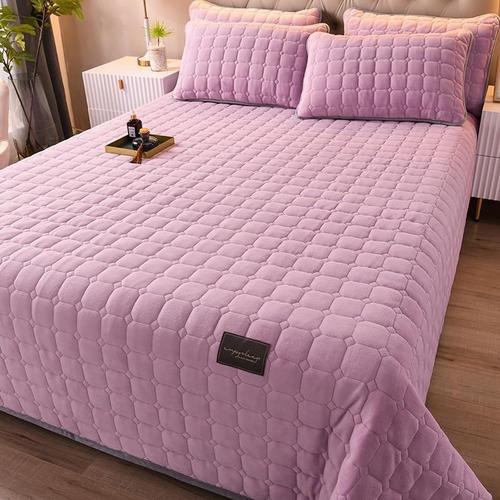 Rose - Couverture 150x230cm - Couvre Lit En Peluche, Épais, Matelassé, Protège Matelas, Plaid Sur Le Canapé, Taille King/Queen