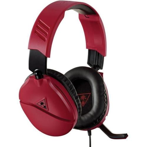 Turtle Beach RECON 70N - Micro-casque - circum-aural - filaire - jack 3,5mm - isolation acoustique - rouge foncé