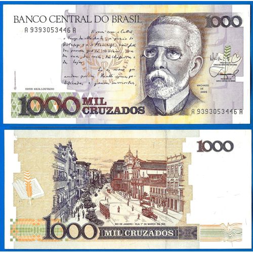 Bresil 1000 Cruzeiros 1988 Neuf Billet Brasil Brazil Cruzeiro Reail Reais