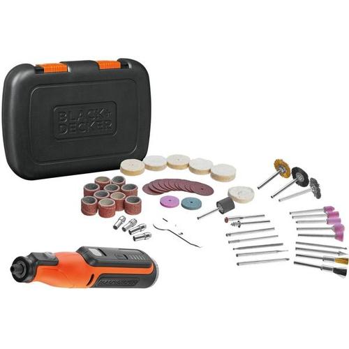 Outil multi-fonctions rotatif sur batterie 7.2V 1.5A Black & Decker BCRT8IK-XJ avec 53 accessoires en mallette