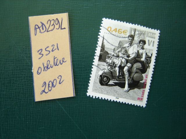 Ad 239 L // Timbre Oblitéré France 2002* N°3521 "Un Superbe Été À St Brévin Les Pins 1955 En Scooter"