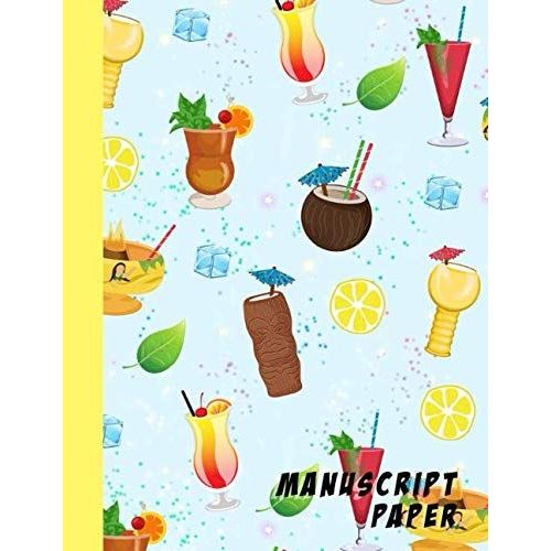 Manuscript Paper: Blank Music Sheet Notebook, Funny Cocktails Design Cover