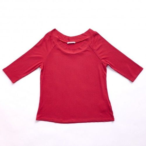 Tee-Shirt Col Bateau Maille Cotelée