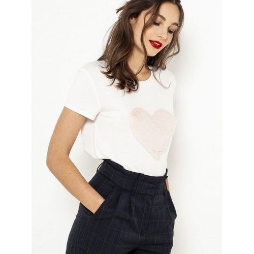 Tee-Shirt Avec Coeur En Fausse Fourrure