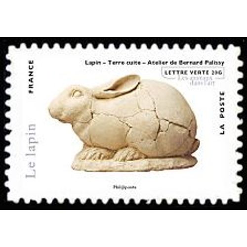 Timbre France 2013 Oblitéré - Lapin, Terre Cuite, Atelier De Bernard De Palissy - Yt Adhésif - N° 776