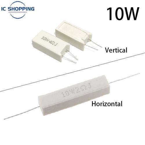 Résistance Horizontal 100 Ohm Ciment céramique 10W Puissance , 10 pièces