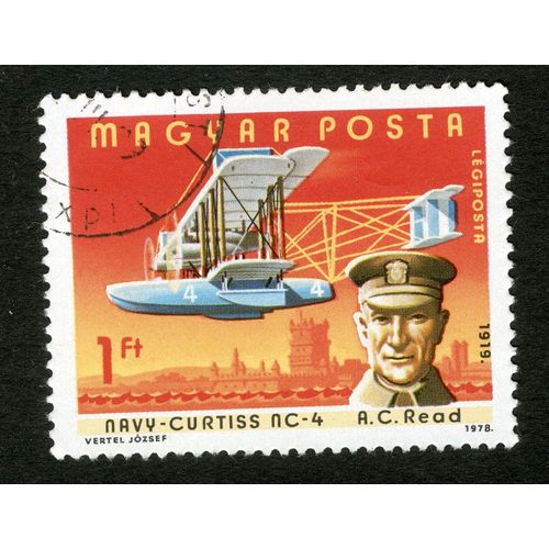 Timbre Oblitéré Magyar Posta, Navy-Curtiss Nc-4, A.C.Read, 1919, Légiposta, 1978, 1 Ft, Vertel Jozsef