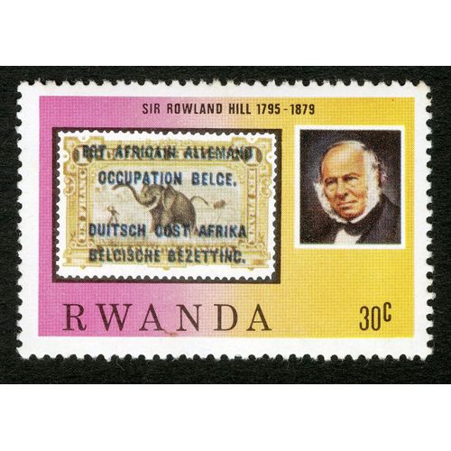 Timbre Non Oblitéré Rwanda, Sir Rowland Hill 1795 - 1879, 30 C