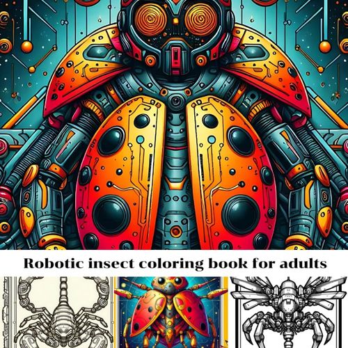 Robotic Insect Coloring Book For Adults: Insect Robot Coloring Book: Scorpion, Butterfly, Mosquito, Ladybug, Worm