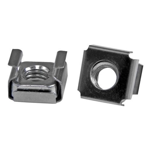 StarTech.com Écrou cage M6 - Pack de 100 - Écrous cage M6 de montage pour rack et armoire serveur - Argent - Écrous à cage (pack de 100) - pour P/N: RACK-18U-20-WALL-OA, RACK-21U-20-WALL-OA...