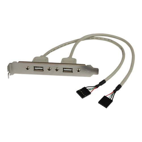 StarTech.com Câble adaptateur USB 2.0 IDC 5 broches vers plaque à 2 ports USB A - 2x IDC femelle - 2x USB 2.0 A femelles - Panneau USB - USB (F) pour connecteur en ligne 5 broches (F)