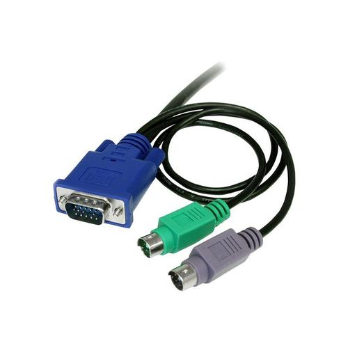 StarTech.com Câble pour Switch KVM VGA avec PS/2 3 en 1 - 1.80m - Câble clavier / vidéo / souris (KVM) - PS/2, HD-15 (VGA) (M) pour HD-15 (VGA) (M) - 1.8 m - moulé - pour P/N: CABCONS1716I...