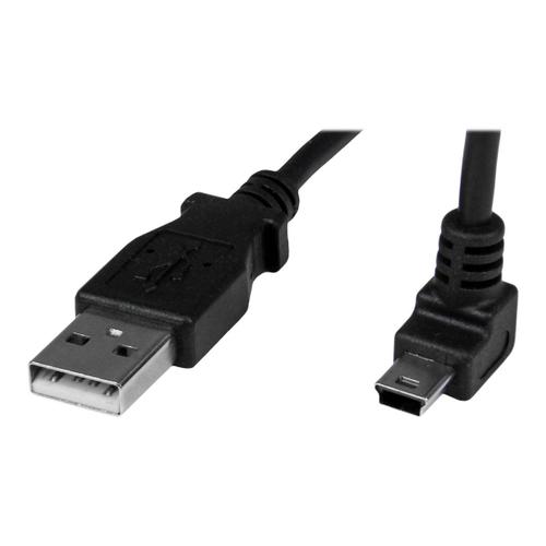 StarTech.com Câble Mini USB 1 m - A vers Mini B coudé 90° vers le haut - Câble USB Mini B Angle Coude vers le haut - Noir 1m - Câble USB - USB (M) pour mini USB type B (M) - 1 m - connecteur à...