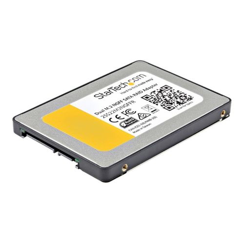 StarTech.com Adaptateur 2x SSD M.2 vers SATA 2,5" avec RAID - Convertisseur double M.2 vers SATA 6 Gb/s avec support TRIM - Contrôleur de stockage (RAID) - M.2 - 2 Canal - M.2 Card - RAID 0, 1...