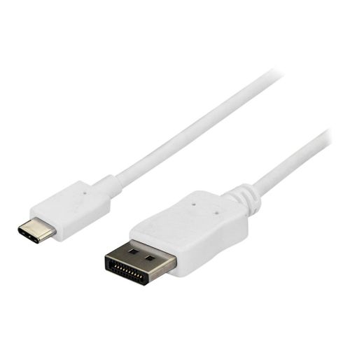 StarTech.com Câble adaptateur USB C vers DisplayPort 1,8 m - 4K - Blanc - Câble DisplayPort - 24 pin USB-C (M) pour DisplayPort (M) - Displayport 1.2/Thunderbolt 3 - 1.8 m - support pour 4K60Hz...